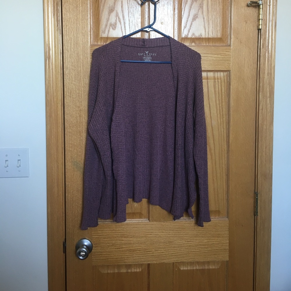 American Eagle Soft & Sexy plush purple cardigan